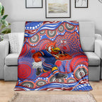 Sydney Roosters Blanket Aboriginal Dot Pattern - Rugby Mascot Heritage Pride