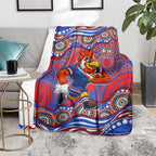 Sydney Roosters Blanket Aboriginal Dot Pattern - Rugby Mascot Heritage Pride