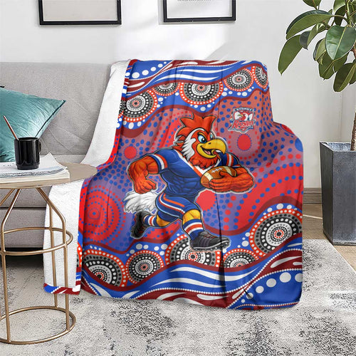 Sydney Roosters Blanket Aboriginal Dot Pattern - Rugby Mascot Heritage Pride