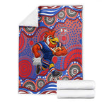 Sydney Roosters Blanket Aboriginal Dot Pattern - Rugby Mascot Heritage Pride