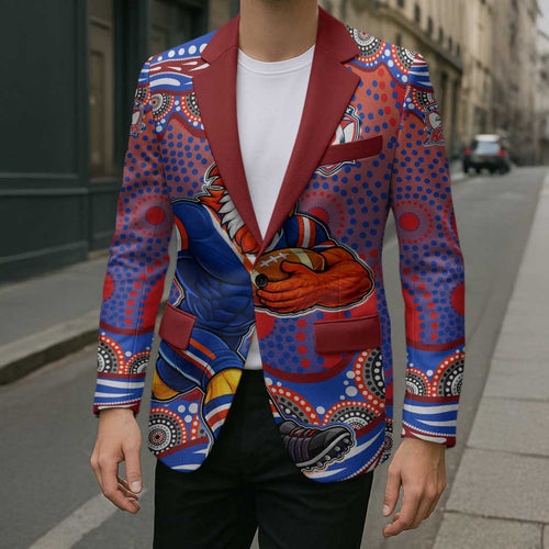 Sydney Roosters Blazer Aboriginal Dot Pattern - Rugby Mascot Heritage Pride