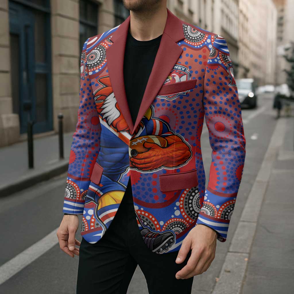 Sydney Roosters Blazer Aboriginal Dot Pattern - Rugby Mascot Heritage Pride
