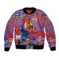 Sydney Roosters Bomber Jacket Aboriginal Dot Pattern - Rugby Mascot Heritage Pride