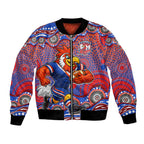 Sydney Roosters Bomber Jacket Aboriginal Dot Pattern - Rugby Mascot Heritage Pride