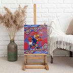 Sydney Roosters Canvas Wall Art Aboriginal Dot Pattern - Rugby Mascot Heritage Pride