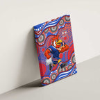 Sydney Roosters Canvas Wall Art Aboriginal Dot Pattern - Rugby Mascot Heritage Pride