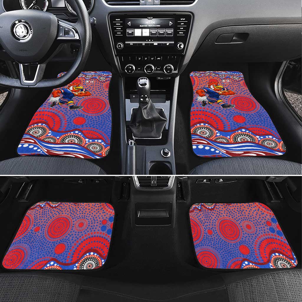 Sydney Roosters Car Mats Aboriginal Dot Pattern - Rugby Mascot Heritage Pride