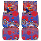 Sydney Roosters Car Mats Aboriginal Dot Pattern - Rugby Mascot Heritage Pride