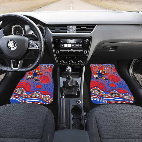 Sydney Roosters Car Mats Aboriginal Dot Pattern - Rugby Mascot Heritage Pride