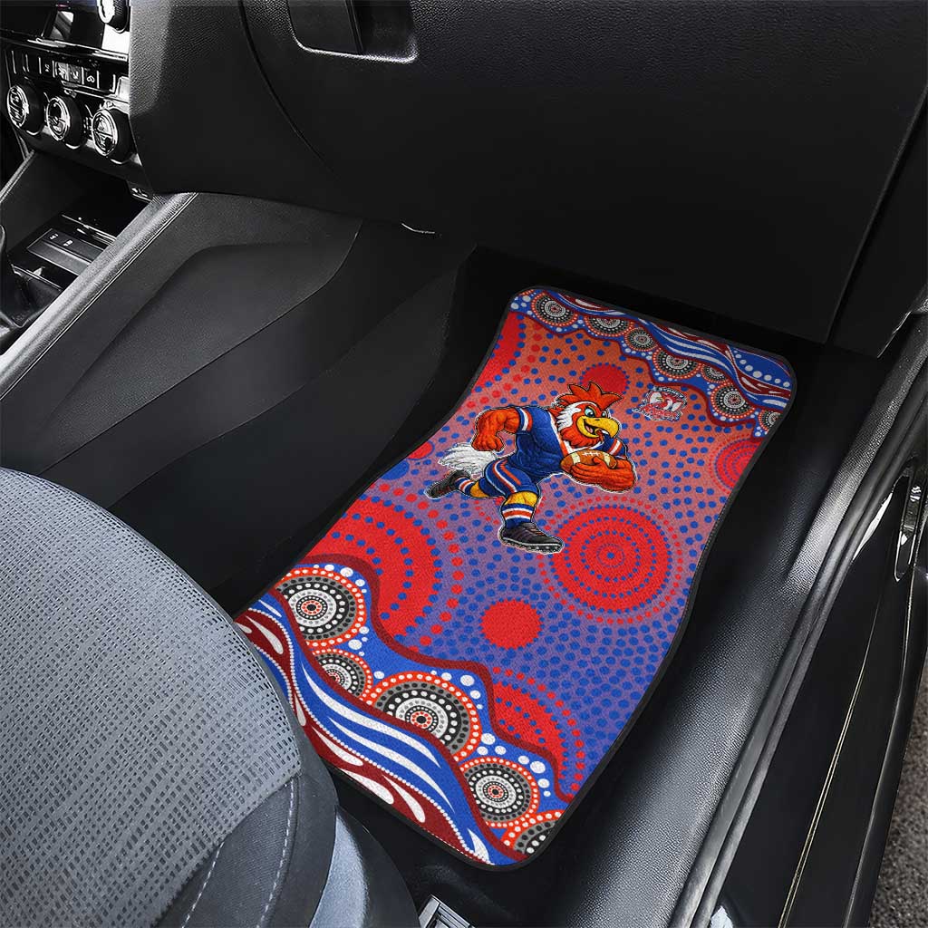 Sydney Roosters Car Mats Aboriginal Dot Pattern - Rugby Mascot Heritage Pride