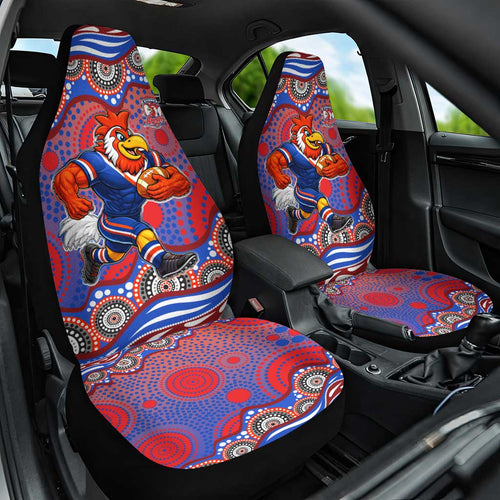 Sydney Roosters Car Seat Cover Aboriginal Dot Pattern - Rugby Mascot Heritage Pride