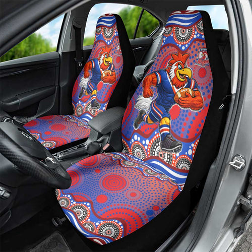 Sydney Roosters Car Seat Cover Aboriginal Dot Pattern - Rugby Mascot Heritage Pride
