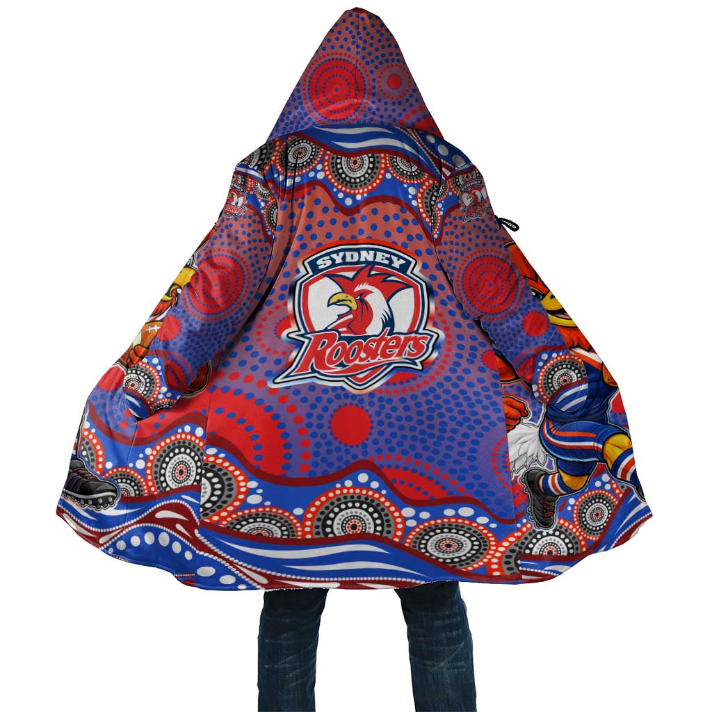 Sydney Roosters Cloak Aboriginal Dot Pattern - Rugby Mascot Heritage Pride