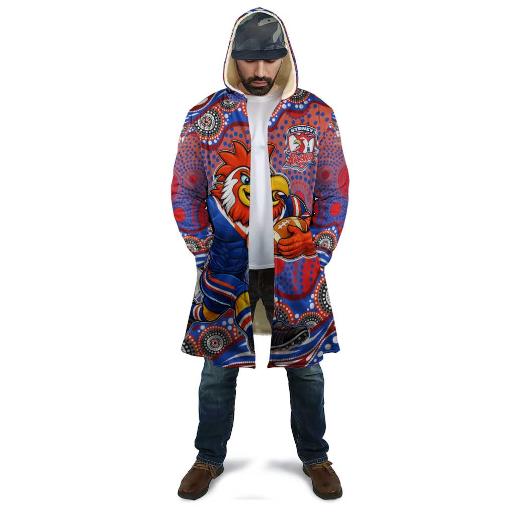 Sydney Roosters Cloak Aboriginal Dot Pattern - Rugby Mascot Heritage Pride