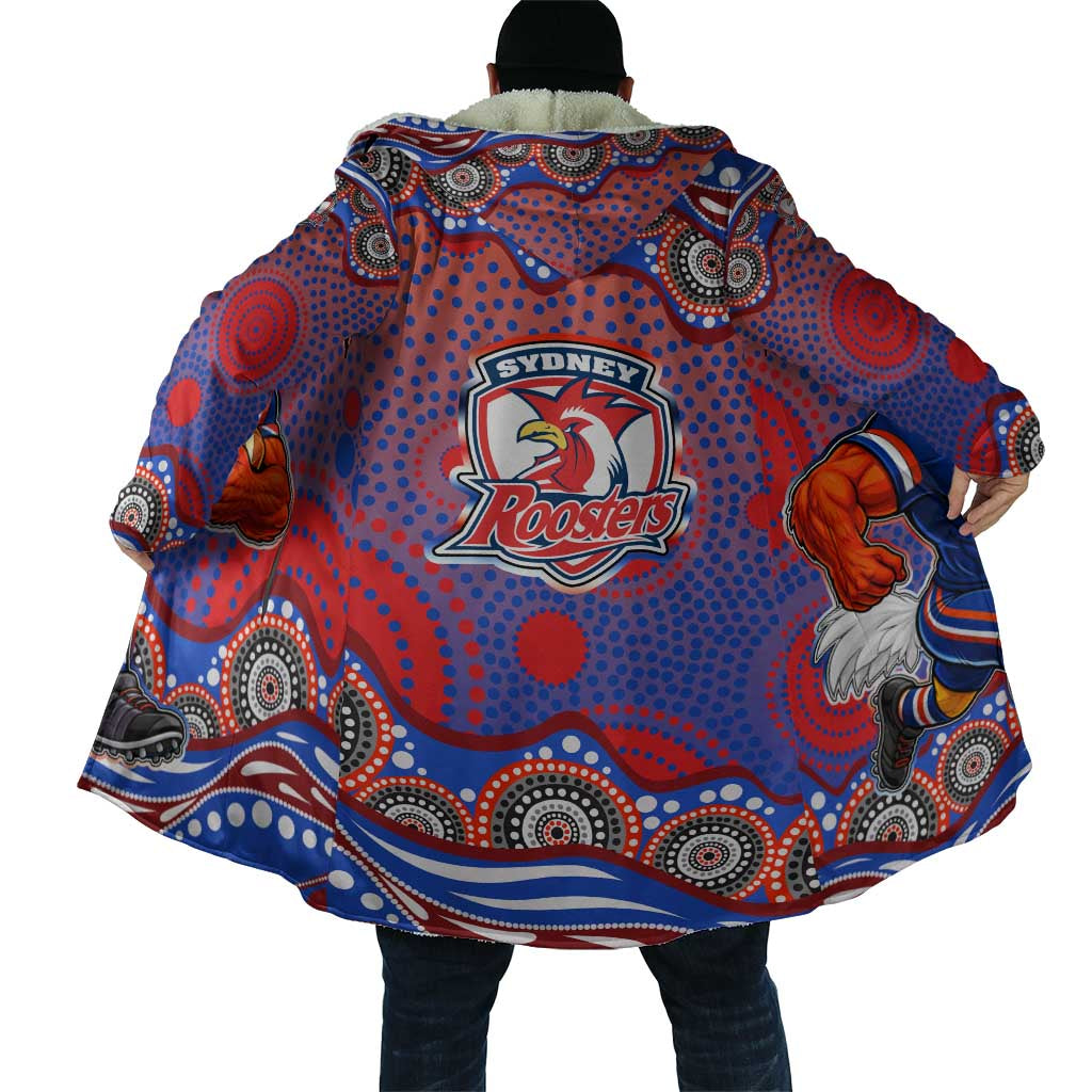 Sydney Roosters Cloak Aboriginal Dot Pattern - Rugby Mascot Heritage Pride