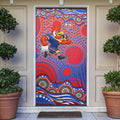 Sydney Roosters Door Cover Aboriginal Dot Pattern - Rugby Mascot Heritage Pride