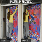 Sydney Roosters Door Cover Aboriginal Dot Pattern - Rugby Mascot Heritage Pride