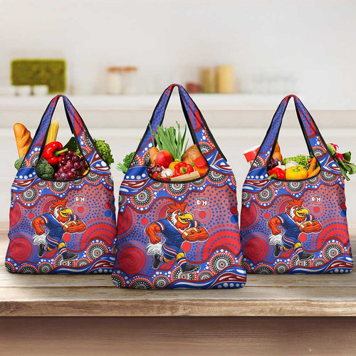 Sydney Roosters Grocery Bag Aboriginal Dot Pattern - Rugby Mascot Heritage Pride