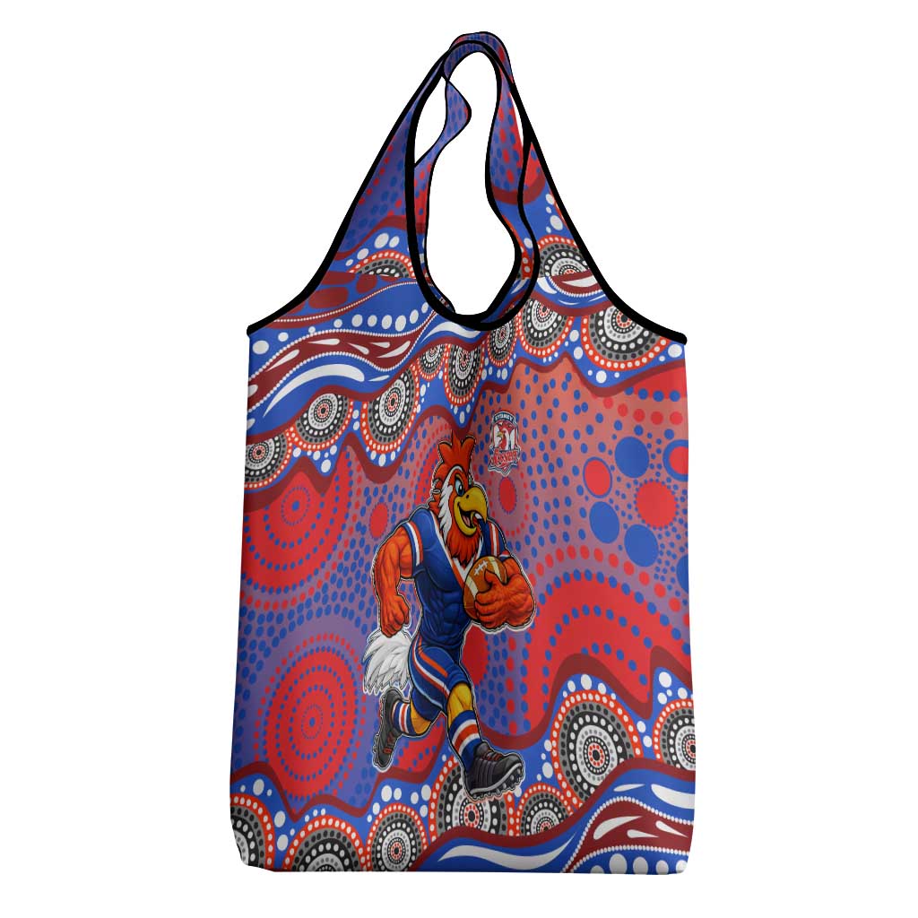 Sydney Roosters Grocery Bag Aboriginal Dot Pattern - Rugby Mascot Heritage Pride