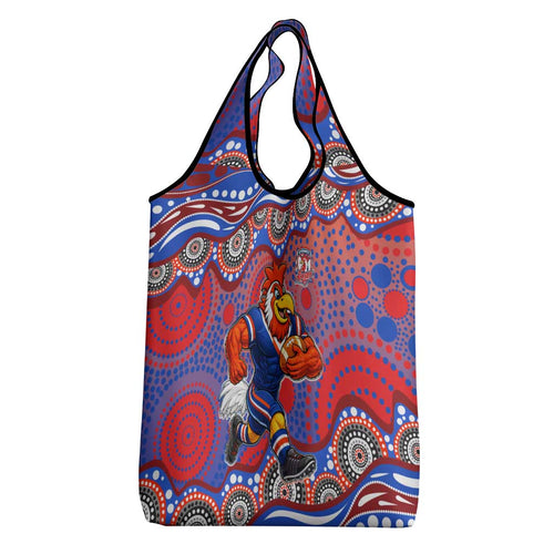 Sydney Roosters Grocery Bag Aboriginal Dot Pattern - Rugby Mascot Heritage Pride