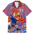Sydney Roosters Hawaiian Shirt Aboriginal Dot Pattern - Rugby Mascot Heritage Pride