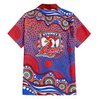 Sydney Roosters Hawaiian Shirt Aboriginal Dot Pattern - Rugby Mascot Heritage Pride
