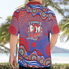 Sydney Roosters Hawaiian Shirt Aboriginal Dot Pattern - Rugby Mascot Heritage Pride
