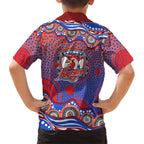 Sydney Roosters Hawaiian Shirt Aboriginal Dot Pattern - Rugby Mascot Heritage Pride