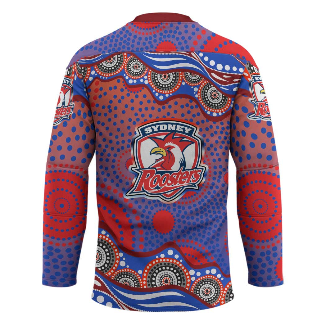 Sydney Roosters Hockey Jersey Aboriginal Dot Pattern - Rugby Mascot Heritage Pride