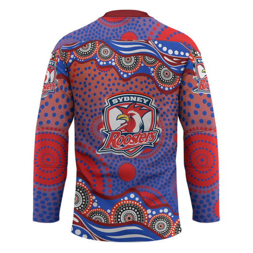 Sydney Roosters Hockey Jersey Aboriginal Dot Pattern - Rugby Mascot Heritage Pride
