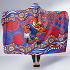 Sydney Roosters Hooded Blanket Aboriginal Dot Pattern - Rugby Mascot Heritage Pride