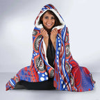 Sydney Roosters Hooded Blanket Aboriginal Dot Pattern - Rugby Mascot Heritage Pride