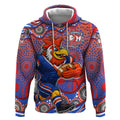 Sydney Roosters Hoodie Aboriginal Dot Pattern - Rugby Mascot Heritage Pride