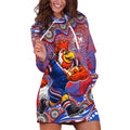 Sydney Roosters Hoodie Dress Aboriginal Dot Pattern - Rugby Mascot Heritage Pride