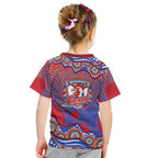 Sydney Roosters Kid T Shirt Aboriginal Dot Pattern - Rugby Mascot Heritage Pride