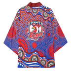 Sydney Roosters Kimono Aboriginal Dot Pattern - Rugby Mascot Heritage Pride