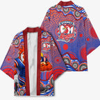Sydney Roosters Kimono Aboriginal Dot Pattern - Rugby Mascot Heritage Pride