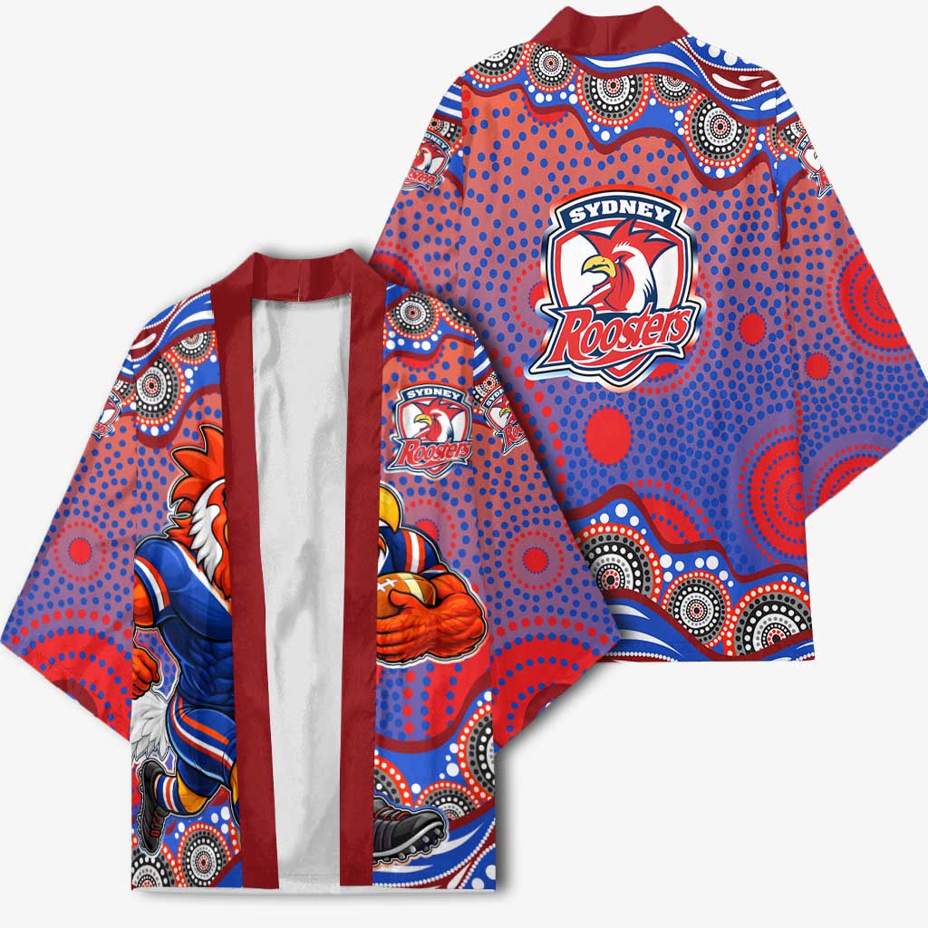 Sydney Roosters Kimono Aboriginal Dot Pattern - Rugby Mascot Heritage Pride
