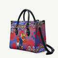 Sydney Roosters Leather Bag Aboriginal Dot Pattern - Rugby Mascot Heritage Pride
