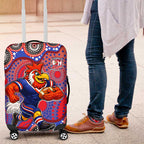 Sydney Roosters Luggage Cover Aboriginal Dot Pattern - Rugby Mascot Heritage Pride
