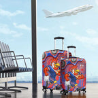 Sydney Roosters Luggage Cover Aboriginal Dot Pattern - Rugby Mascot Heritage Pride