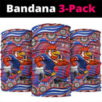 Sydney Roosters Neck Gaiter Aboriginal Dot Pattern - Rugby Mascot Heritage Pride