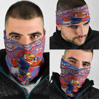 Sydney Roosters Neck Gaiter Aboriginal Dot Pattern - Rugby Mascot Heritage Pride