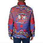 Sydney Roosters Padded Jacket Aboriginal Dot Pattern - Rugby Mascot Heritage Pride