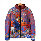 Sydney Roosters Padded Jacket Aboriginal Dot Pattern - Rugby Mascot Heritage Pride