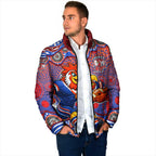 Sydney Roosters Padded Jacket Aboriginal Dot Pattern - Rugby Mascot Heritage Pride