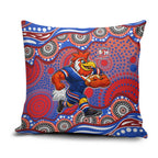 Sydney Roosters Pillow Cover Aboriginal Dot Pattern - Rugby Mascot Heritage Pride