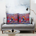 Sydney Roosters Pillow Cover Aboriginal Dot Pattern - Rugby Mascot Heritage Pride