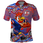 Sydney Roosters Polo Shirt Aboriginal Dot Pattern - Rugby Mascot Heritage Pride