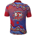 Sydney Roosters Polo Shirt Aboriginal Dot Pattern - Rugby Mascot Heritage Pride